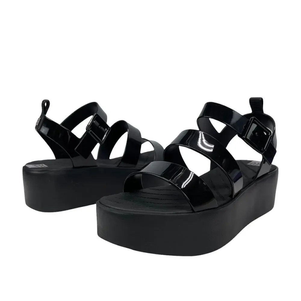 Zaxy Women's 18059 Future Platform Vanilla Scent Chunky Sandals in Black Size 8